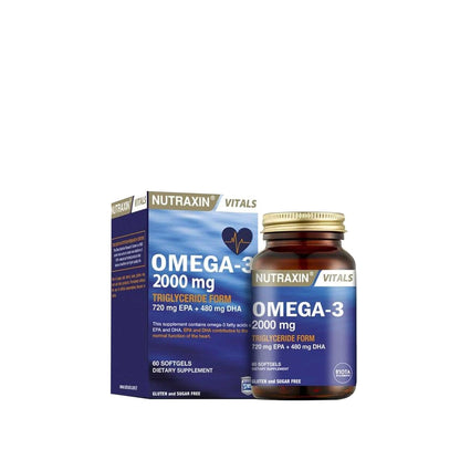 Nutraxin Omega 3 Aceite de Pescado 2000mg - EPA y DHA - 60 Cápsulas Blandas