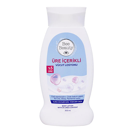 Loción corporal de urea Bee Beauty: loción hidratante de 300 ml para piel seca con manteca de karité y pantenol