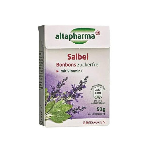 Altapharma Sugar-Free Sage Candy - Soothe Sore Throat with Natural Herbal Relief & Vitamin C - Ada�ayõ _ekeri