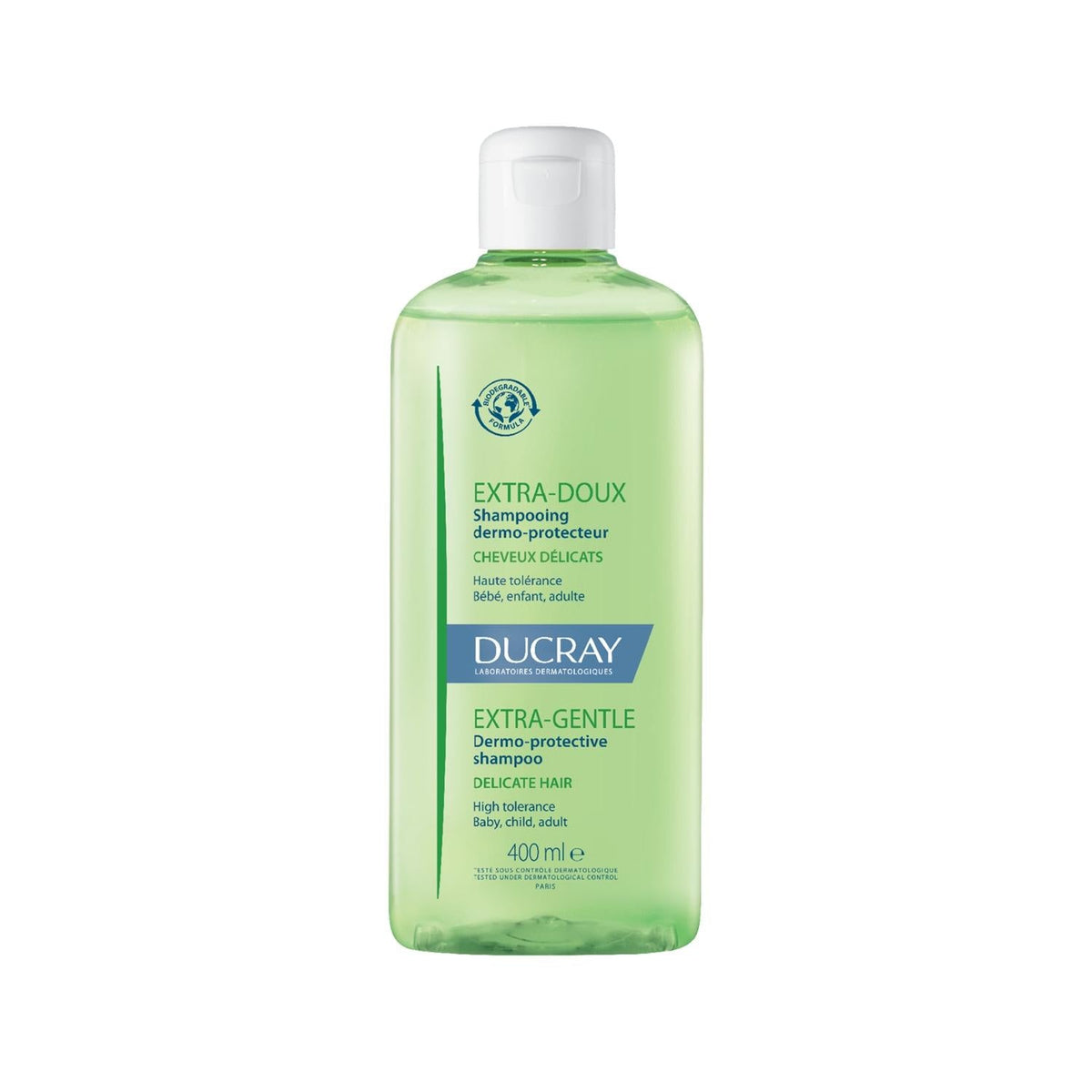 Ducray Extra Doux Gentle Shampoo for Sensitive Scalps - 13.53 fl oz, Suitable for Frequent Use