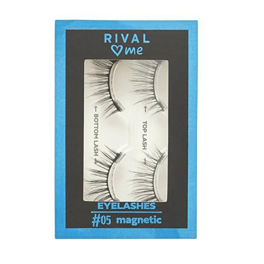 Pestañas magnéticas Rival Loves Me #05: Fácil aplicación, reutilizables, voluminosas; pestañas postizas sin adhesivo para ojos sensibles