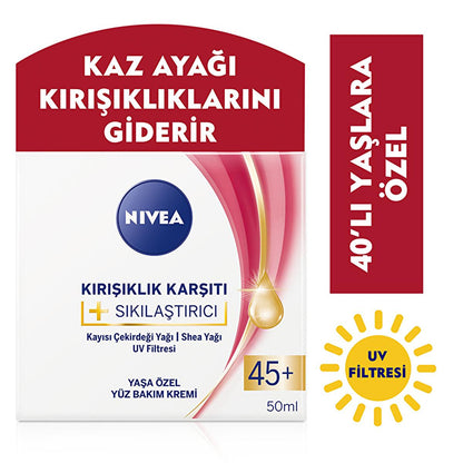 Crème visage anti-rides Nivea pour peaux matures - Raffermissante, protection UV, 50 ml