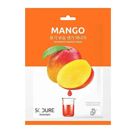 5C Cure: Mascarilla Facial de Tejido Strawberry Radiance - Hidratante, Iluminadora, Belleza Coreana Enriquecida con Vitaminas, Restaura la Elasticidad