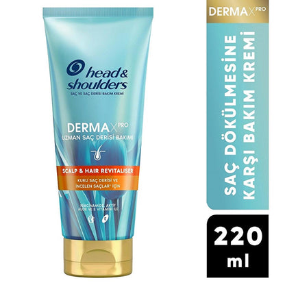 Head & Shoulders DermaXPRO : Après-shampoing antipelliculaire, revitalisant pour le cuir chevelu et anti-chute - Vitamine E, niacinamide, aloe vera