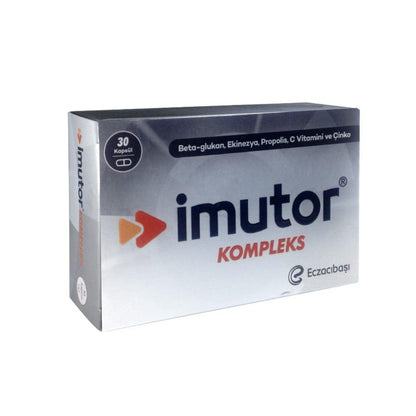 Suplemento de apoyo inmunológico Imutor con betaglucano, zinc, propóleo y equinácea - 30 cápsulas