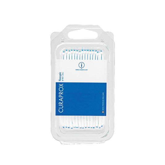 Curaprox DF 967: Hilos dentales con horquilla Easy Reach - Limpieza interdental superior para una higiene bucal óptima y la prevención de enfermedades de las encías