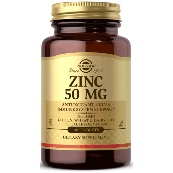 Solgar Kosher Zinc 50 100Tabs Dietary Supplements Pasteur Pharmacy