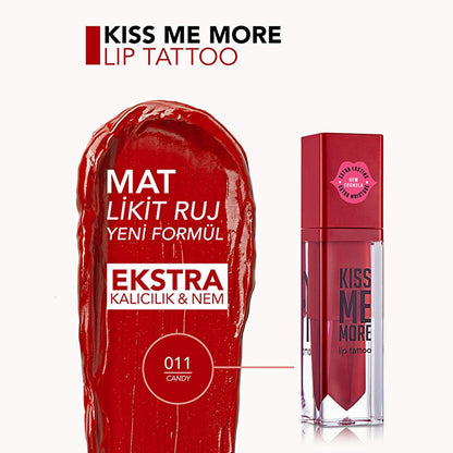 Flormar Kiss Me More Lápiz labial líquido mate de larga duración 011 Candy - Hidratante