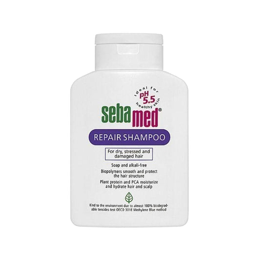 Shampooing Réparateur Sebamed : Formule nourrissante et hydratante au pH équilibré pour cheveux secs et abîmés - Restaure l'élasticité et la brillance