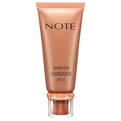 Nota: Base Sunglow: Base de maquillaje bronceadora luminosa con vitamina E y FPS 15 | Sin parabenos, brillo no comedogénico